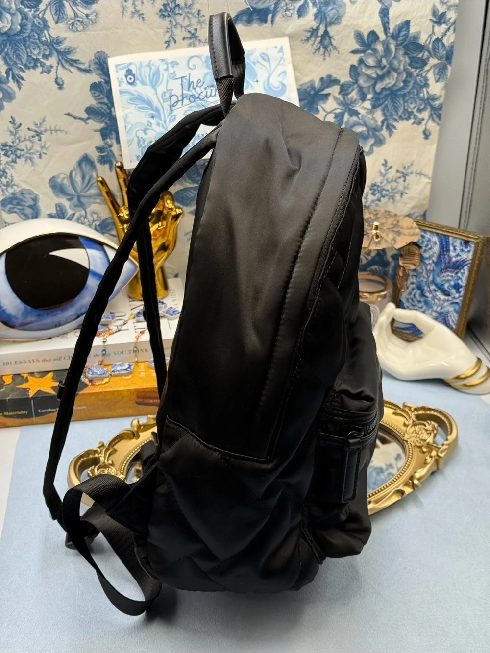 🆕 KURT GEIGER LONDON 🧿 NWOT Recycled Nylon Drench Zip Backpack, Black Nylon